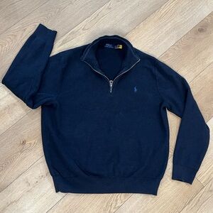 Polo by Ralph Lauren Men’s Navy Half-Zip Sweater with Embroidered Pony XXL